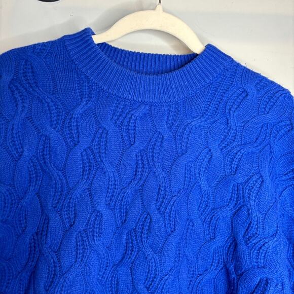 Thinking Mu Carmen Sweater Blue Braided Wool Sweater - Picture 7 of 11